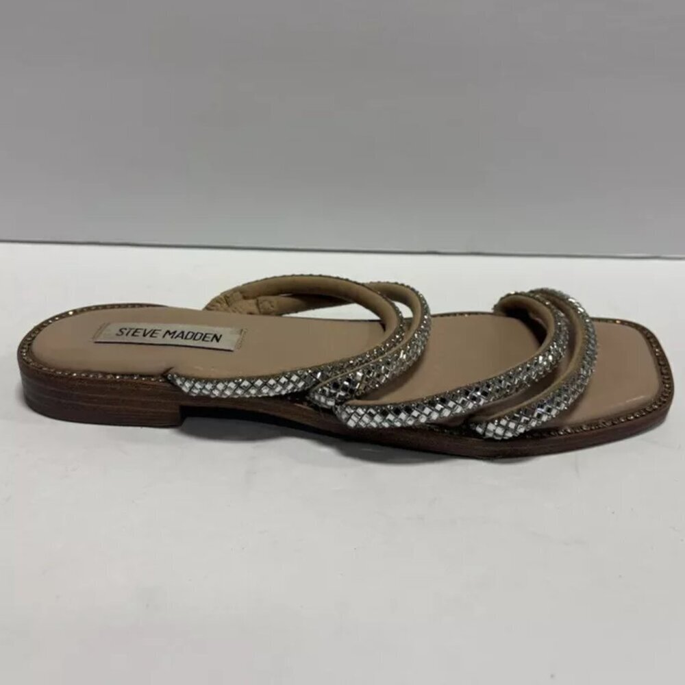 Steve Madden Women’s Starie Silver Rhinestone Sandals, Size 7.5 M